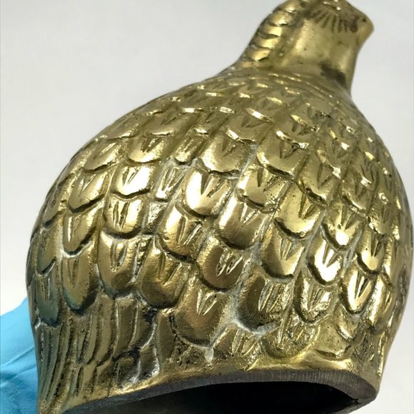 Vintage Brass Fancy Quail Grouse MidMod Game Bird - Picture 13 of 15